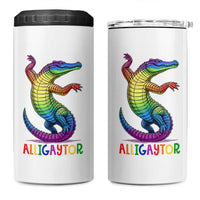 Alligaytor LGBTQ Pride Graphic 4 in 1 Can Cooler Tumbler Queer Reptile Lovers