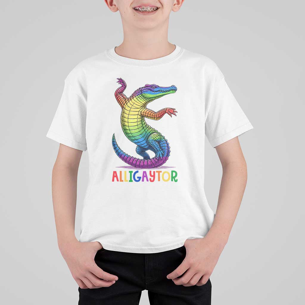 Alligaytor LGBTQ Pride Graphic T Shirt For Kid Queer Reptile Lovers