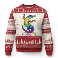 Alligaytor LGBTQ Pride Graphic Ugly Christmas Sweater Queer Reptile Lovers