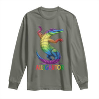 Alligaytor LGBTQ Pride Graphic Long Sleeve Shirt Queer Reptile Lovers