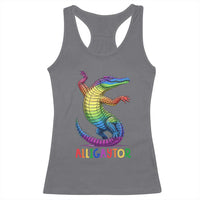Alligaytor LGBTQ Pride Graphic Racerback Tank Top Queer Reptile Lovers