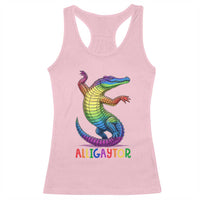 Alligaytor LGBTQ Pride Graphic Racerback Tank Top Queer Reptile Lovers