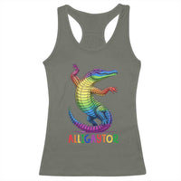 Alligaytor LGBTQ Pride Graphic Racerback Tank Top Queer Reptile Lovers