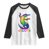 Alligaytor LGBTQ Pride Graphic Raglan Shirt Queer Reptile Lovers