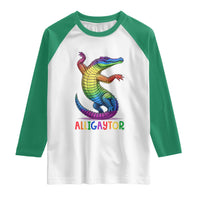 Alligaytor LGBTQ Pride Graphic Raglan Shirt Queer Reptile Lovers