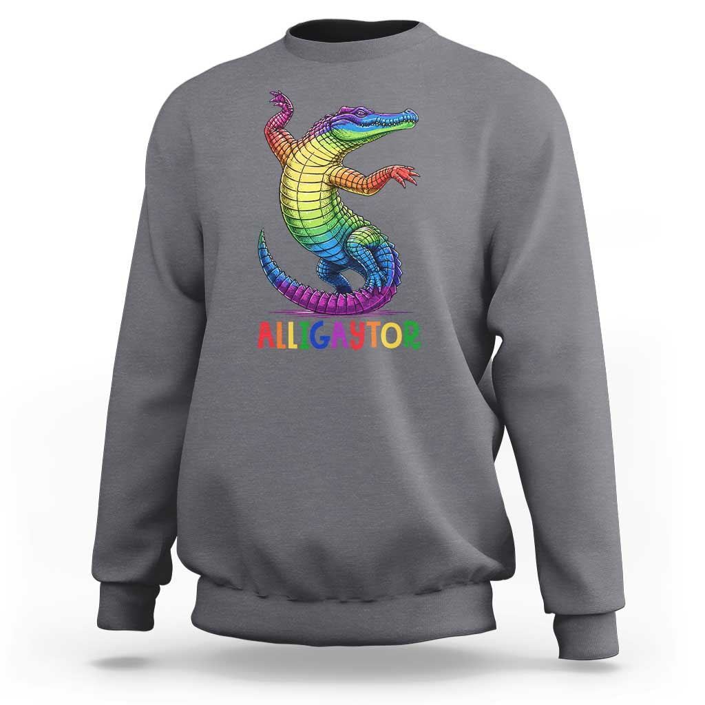 Alligaytor LGBTQ Pride Graphic Sweatshirt Queer Reptile Lovers
