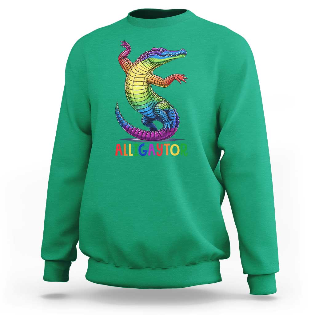 Alligaytor LGBTQ Pride Graphic Sweatshirt Queer Reptile Lovers