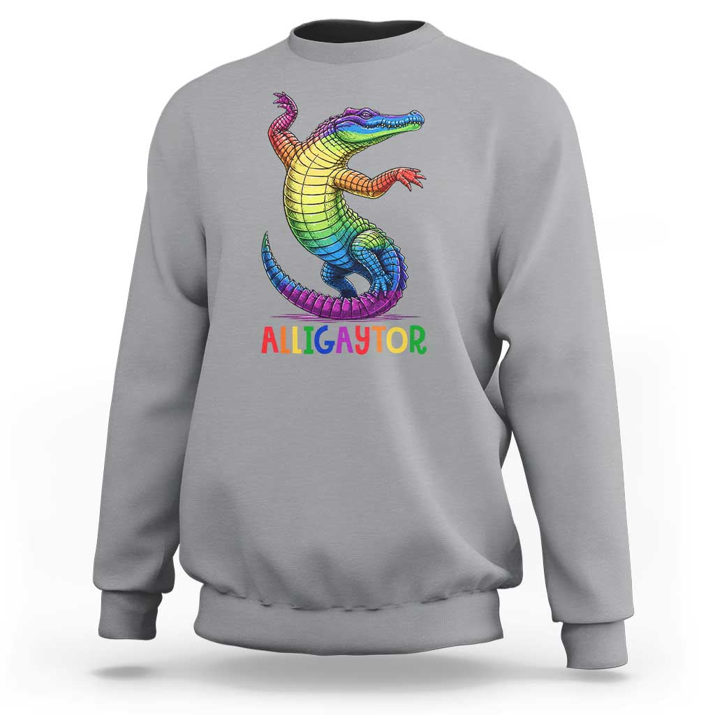 Alligaytor LGBTQ Pride Graphic Sweatshirt Queer Reptile Lovers