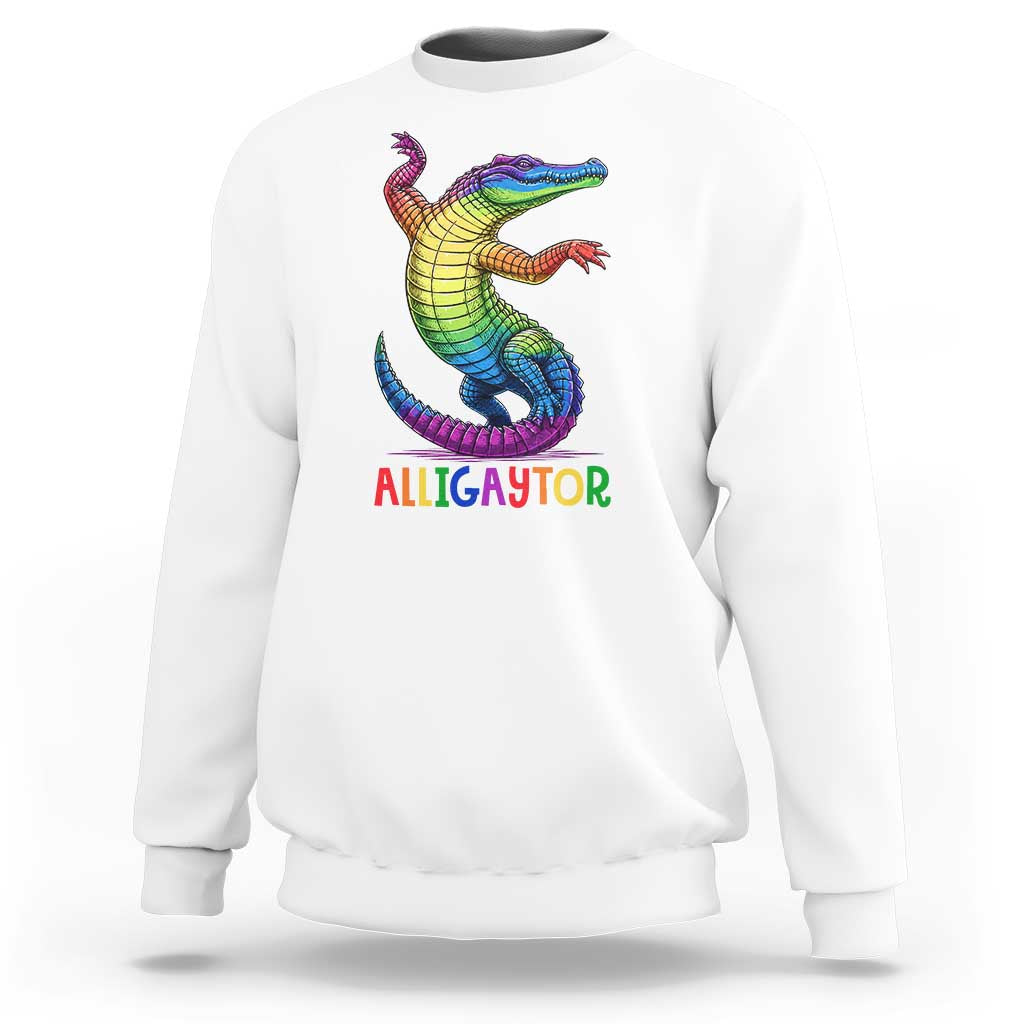 Alligaytor LGBTQ Pride Graphic Sweatshirt Queer Reptile Lovers