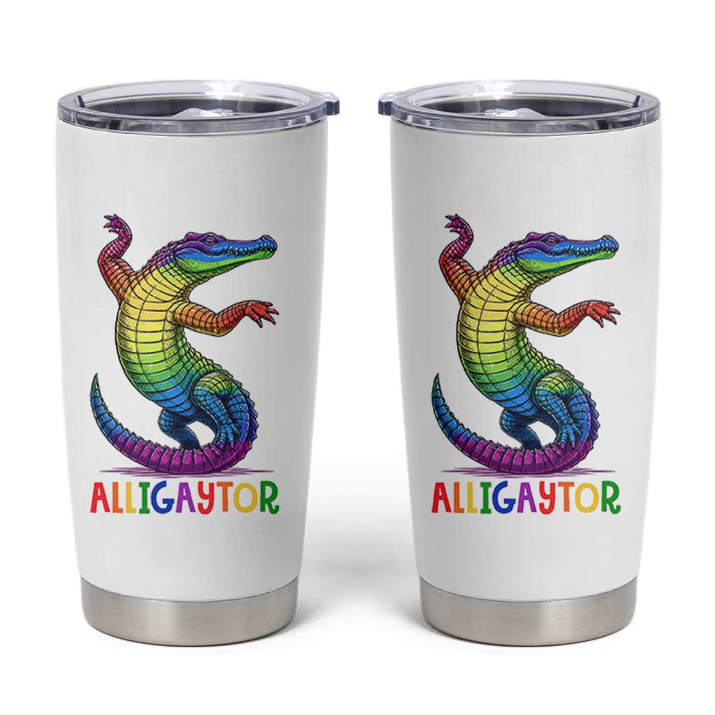 Alligaytor LGBTQ Pride Graphic Tumbler Cup Queer Reptile Lovers