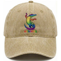 Alligaytor LGBTQ Pride Graphic Washed Cotton Baseball Cap Queer Reptile Lovers