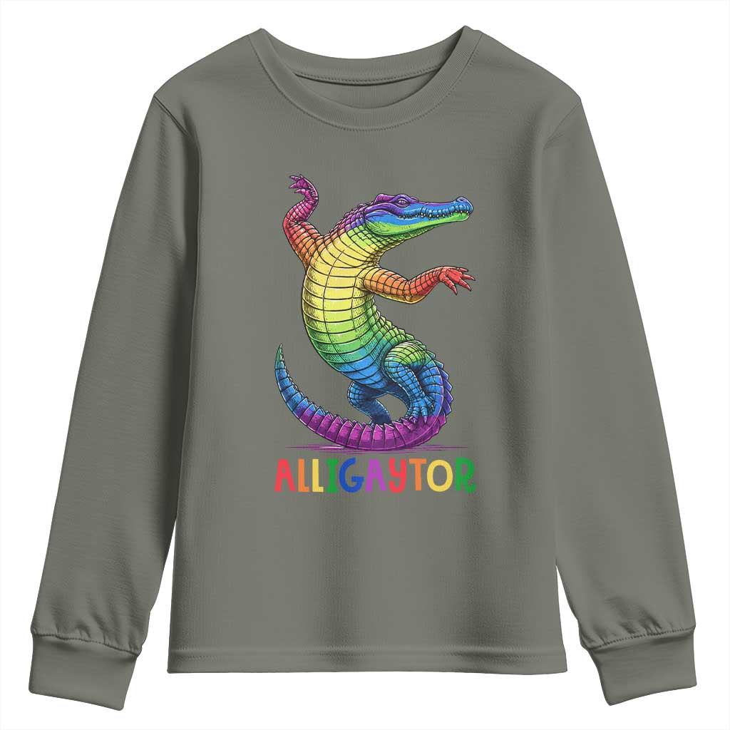Alligaytor LGBTQ Pride Graphic Youth Sweatshirt Queer Reptile Lovers