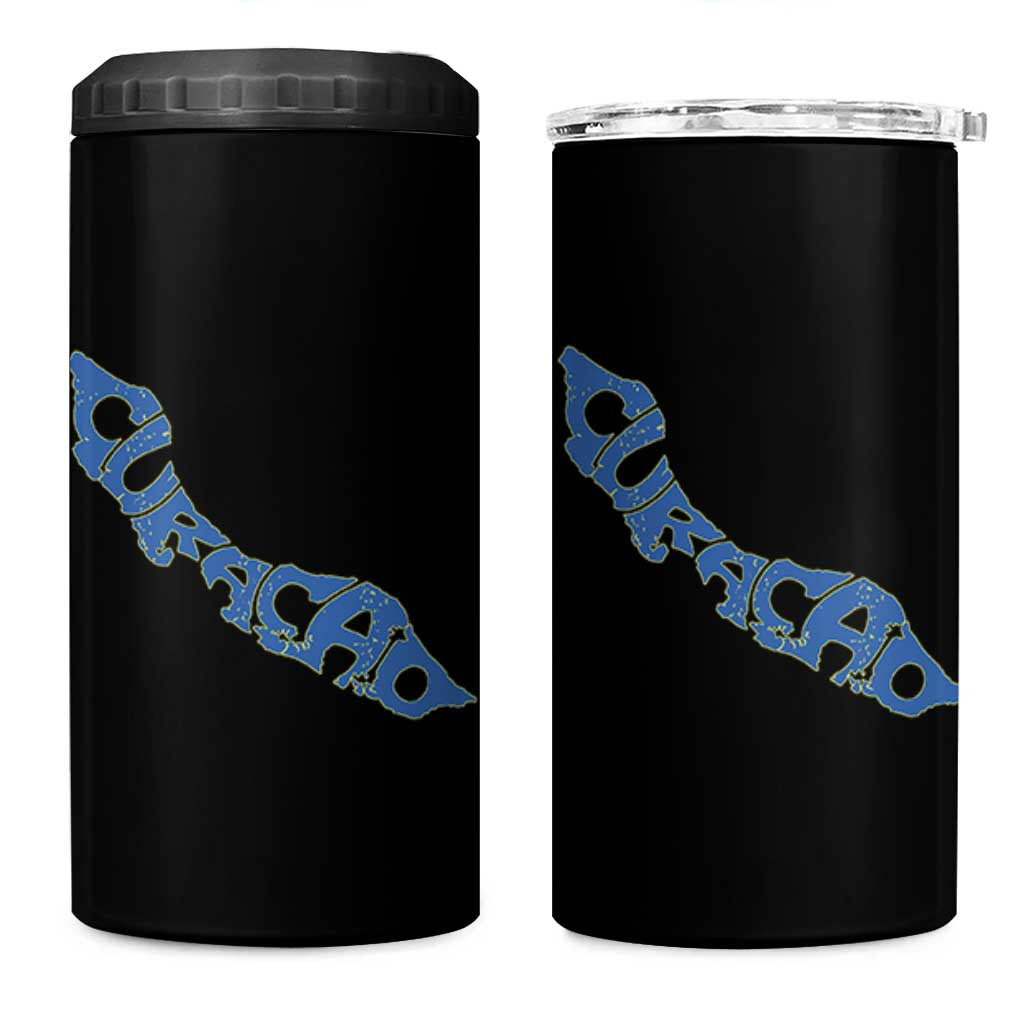 Curacao Flag Map Pride 4 in 1 Can Cooler Tumbler Proud Curacaoan Heritage Gift