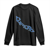 Curacao Flag Map Pride Long Sleeve Shirt Proud Curacaoan Heritage Gift