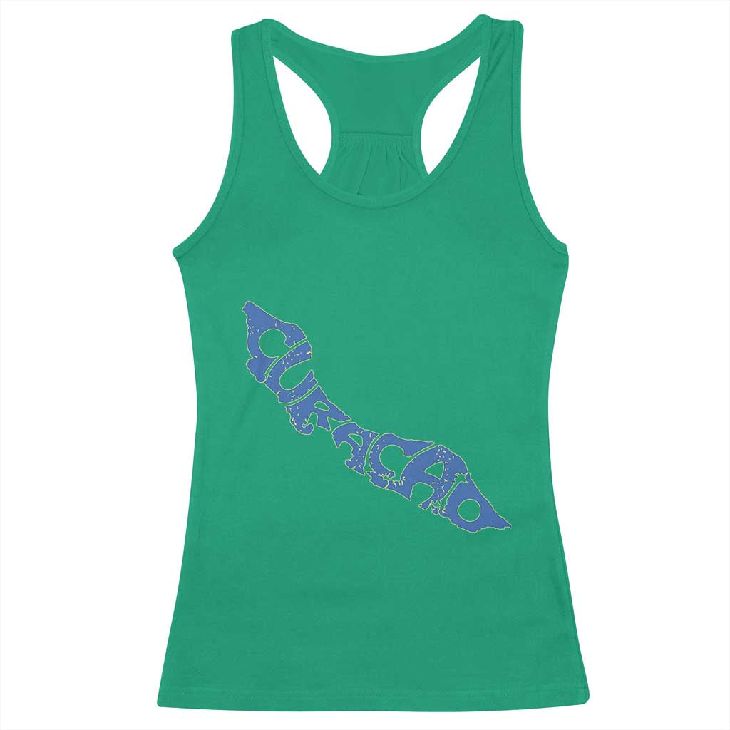 Curacao Flag Map Pride Racerback Tank Top Proud Curacaoan Heritage Gift