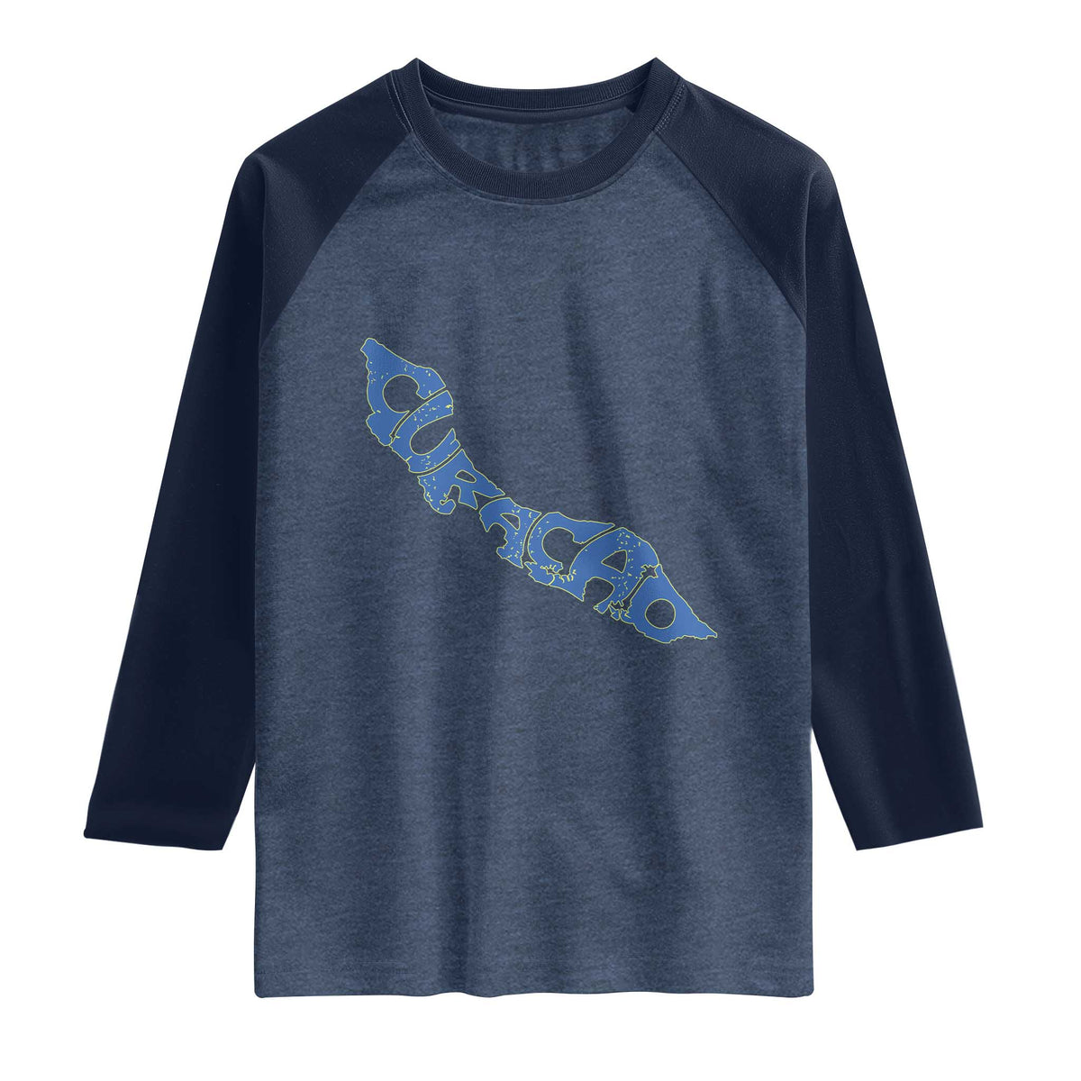 Curacao Flag Map Pride Raglan Shirt Proud Curacaoan Heritage Gift