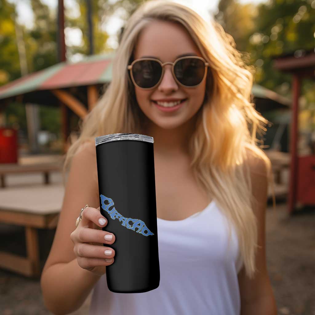Curacao Flag Map Pride Skinny Tumbler Proud Curacaoan Heritage Gift