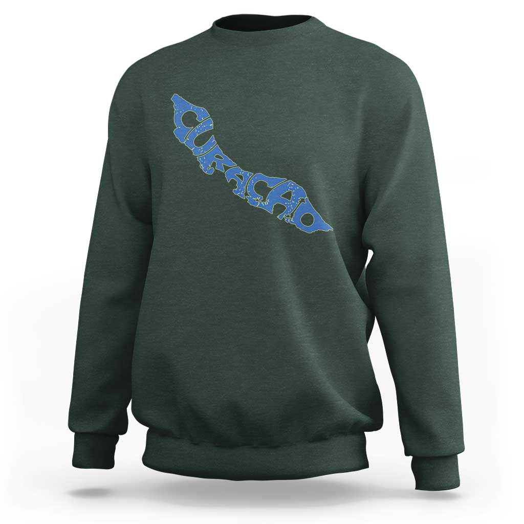 Curacao Flag Map Pride Sweatshirt Proud Curacaoan Heritage Gift