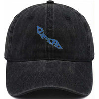 Curacao Flag Map Pride Washed Cotton Baseball Cap Proud Curacaoan Heritage Gift
