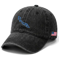 Curacao Flag Map Pride Washed Cotton Baseball Cap Proud Curacaoan Heritage Gift