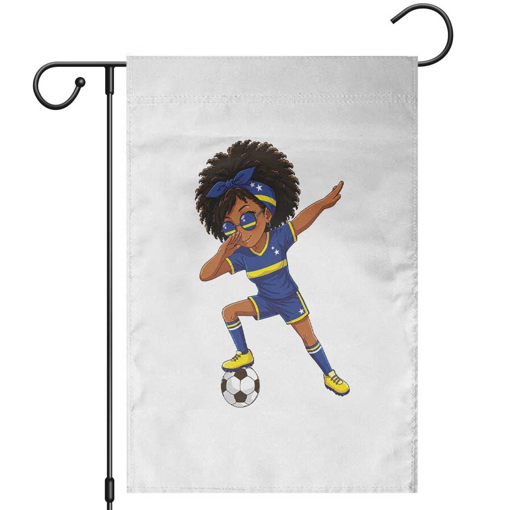 Funny Curacao Soccer Girl Garden Flag Dabbing Football Fan Gift