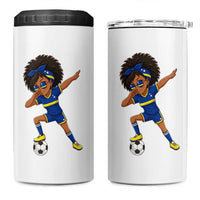Funny Curacao Soccer Girl 4 in 1 Can Cooler Tumbler Dabbing Football Fan Gift
