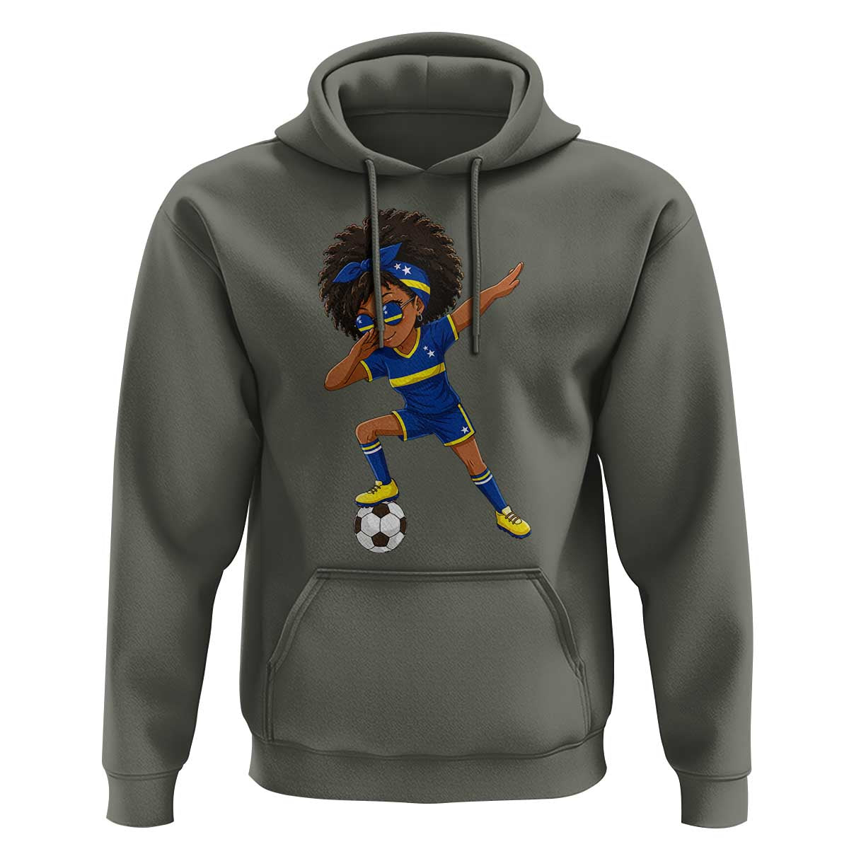 Funny Curacao Soccer Girl Hoodie Dabbing Football Fan Gift