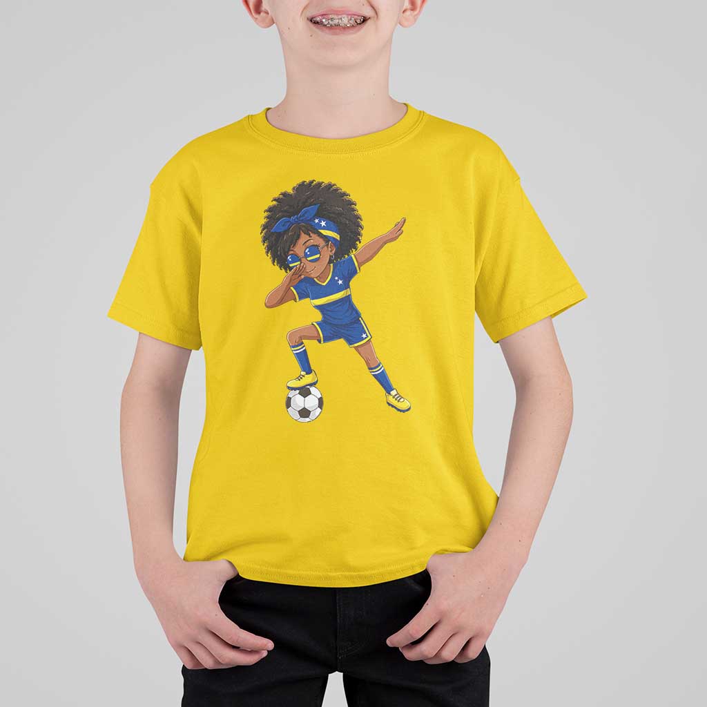 Funny Curacao Soccer Girl T Shirt For Kid Dabbing Football Fan Gift