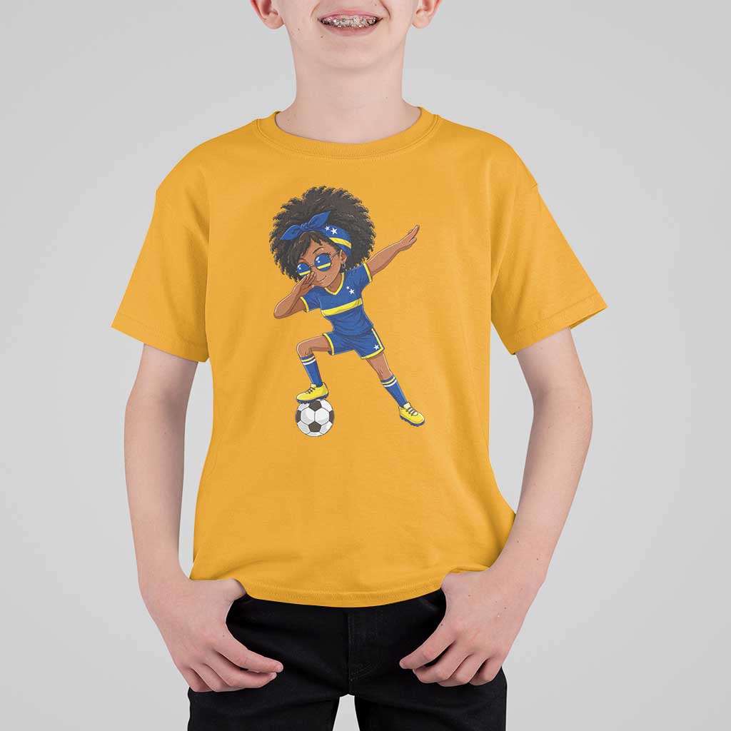 Funny Curacao Soccer Girl T Shirt For Kid Dabbing Football Fan Gift