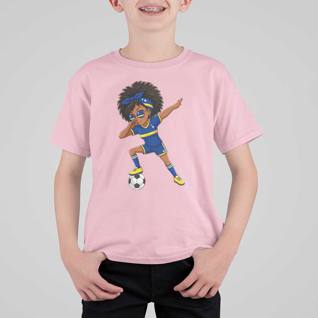 Funny Curacao Soccer Girl T Shirt For Kid Dabbing Football Fan Gift