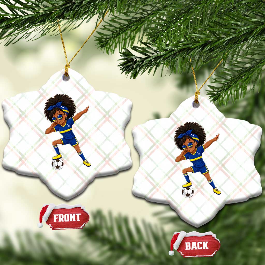 Funny Curacao Soccer Girl Ceramic Ornament Dabbing Football Fan Gift
