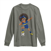 Funny Curacao Soccer Girl Long Sleeve Shirt Dabbing Football Fan Gift