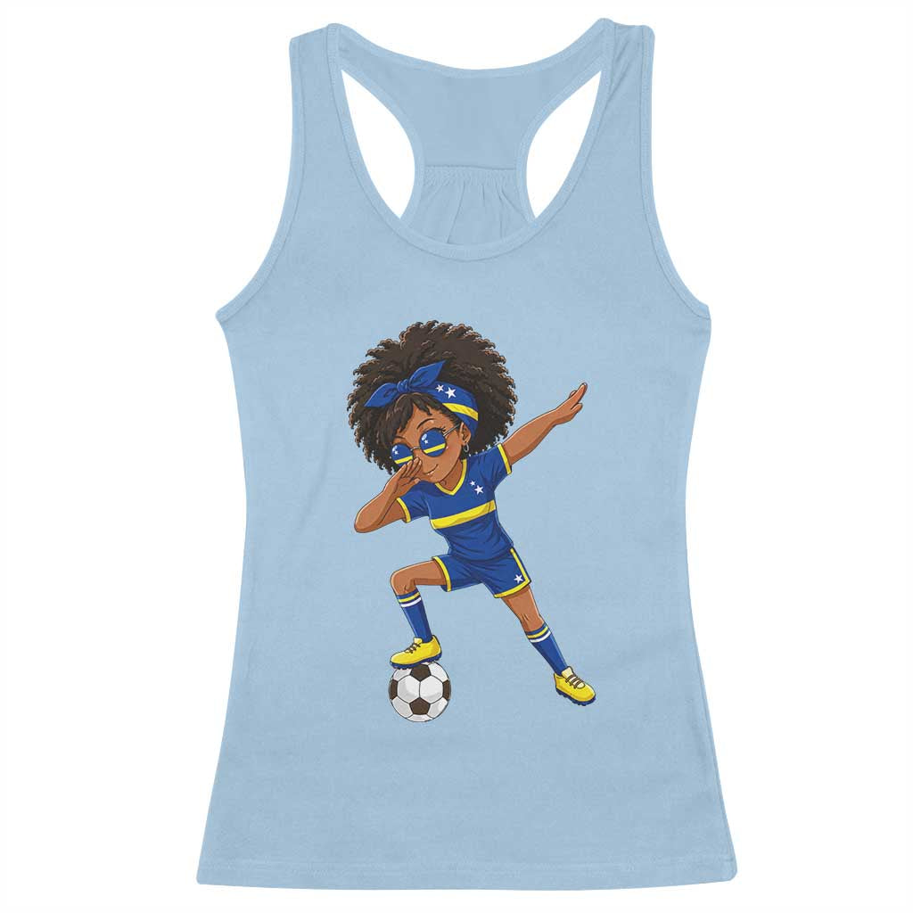 Funny Curacao Soccer Girl Racerback Tank Top Dabbing Football Fan Gift