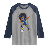 Funny Curacao Soccer Girl Raglan Shirt Dabbing Football Fan Gift
