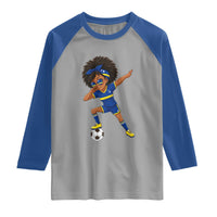 Funny Curacao Soccer Girl Raglan Shirt Dabbing Football Fan Gift
