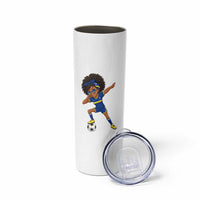 Funny Curacao Soccer Girl Skinny Tumbler Dabbing Football Fan Gift