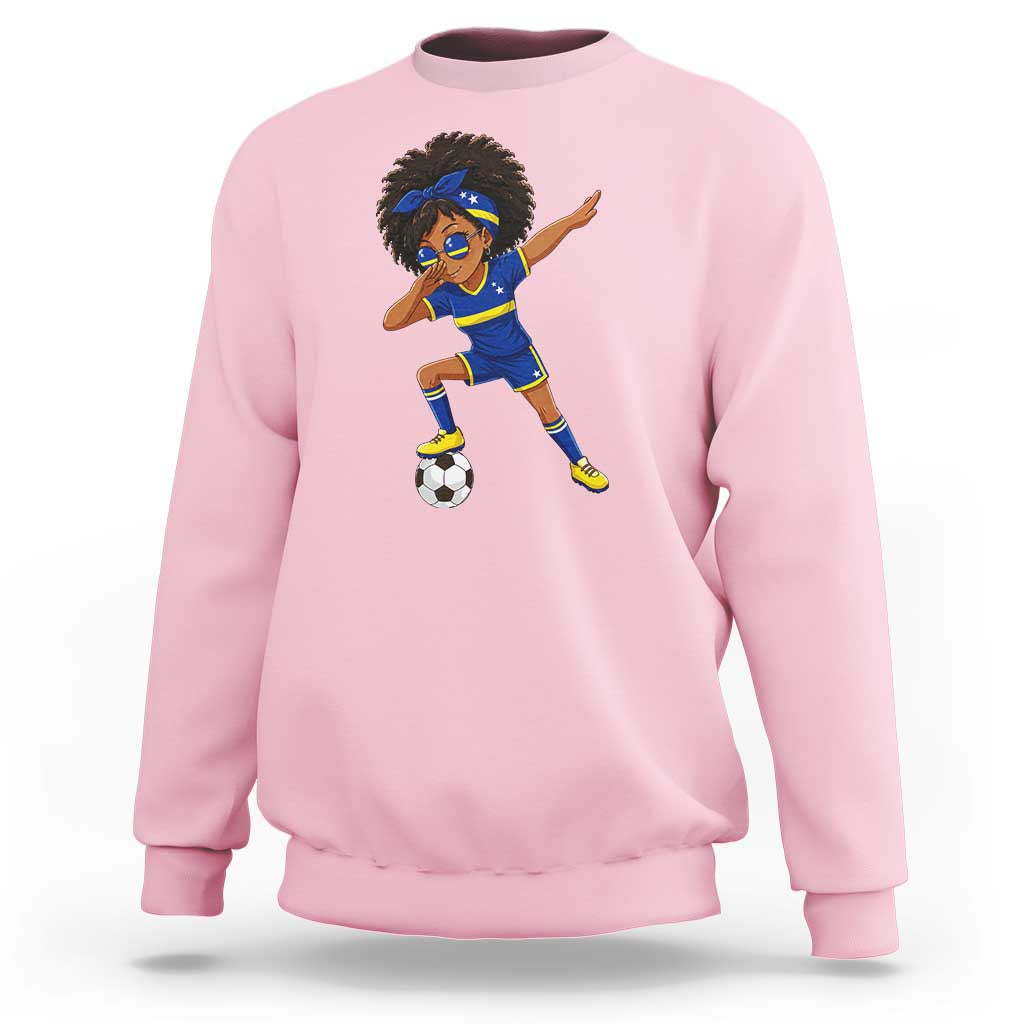 Funny Curacao Soccer Girl Sweatshirt Dabbing Football Fan Gift