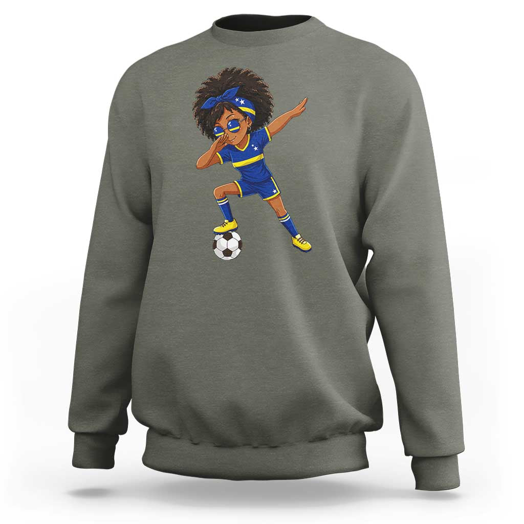 Funny Curacao Soccer Girl Sweatshirt Dabbing Football Fan Gift