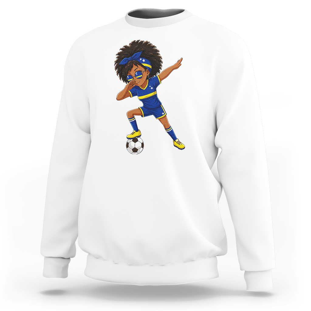 Funny Curacao Soccer Girl Sweatshirt Dabbing Football Fan Gift