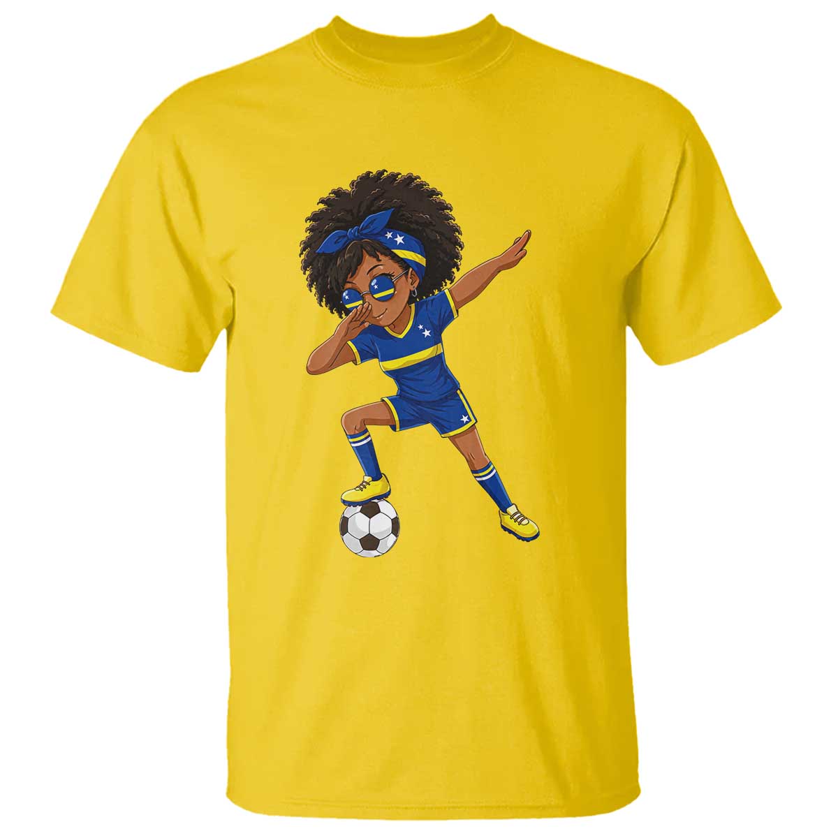 Funny Curacao Soccer Girl T Shirt Dabbing Football Fan Gift