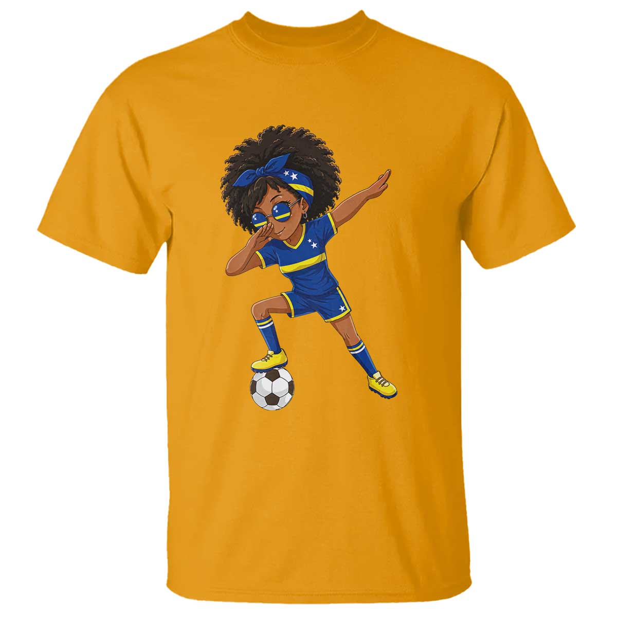 Funny Curacao Soccer Girl T Shirt Dabbing Football Fan Gift
