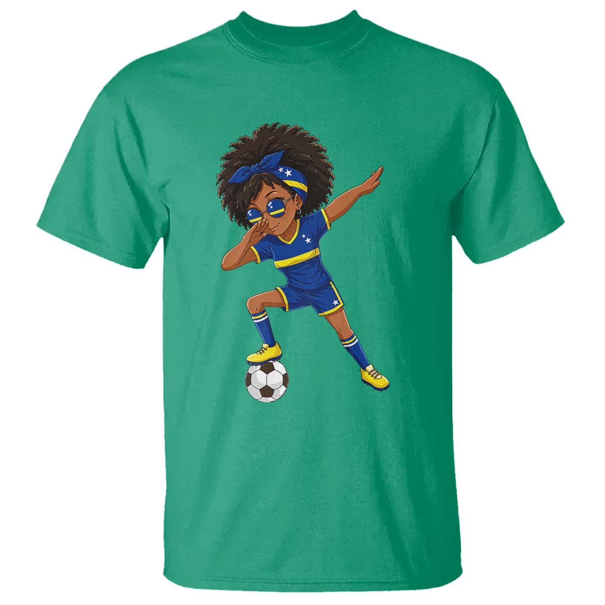 Funny Curacao Soccer Girl T Shirt Dabbing Football Fan Gift