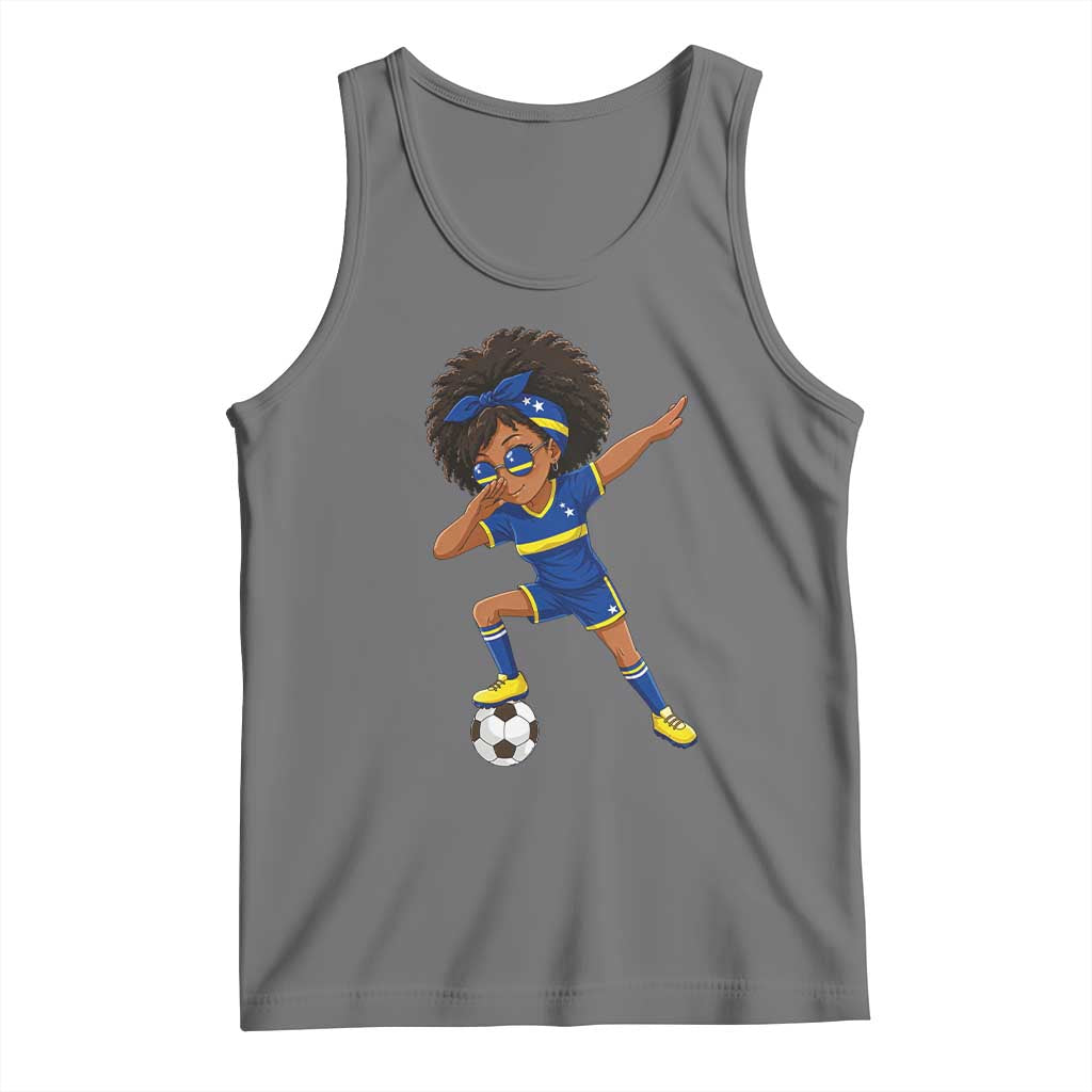Funny Curacao Soccer Girl Tank Top Dabbing Football Fan Gift
