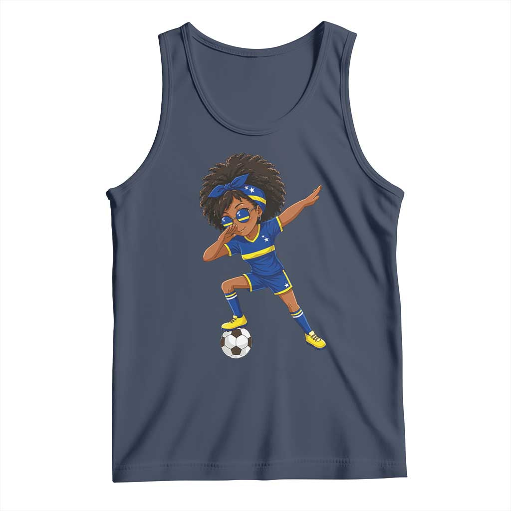 Funny Curacao Soccer Girl Tank Top Dabbing Football Fan Gift