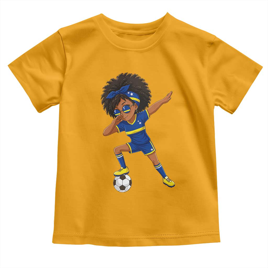 Funny Curacao Soccer Girl Toddler T Shirt Dabbing Football Fan Gift