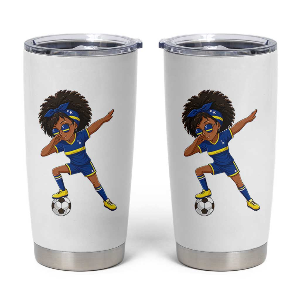 Funny Curacao Soccer Girl Tumbler Cup Dabbing Football Fan Gift
