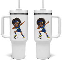 Funny Curacao Soccer Girl Tumbler With Handle Dabbing Football Fan Gift