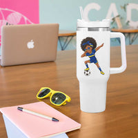 Funny Curacao Soccer Girl Tumbler With Handle Dabbing Football Fan Gift