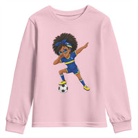 Funny Curacao Soccer Girl Youth Sweatshirt Dabbing Football Fan Gift