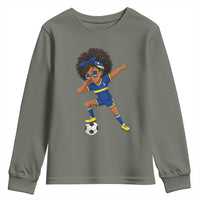 Funny Curacao Soccer Girl Youth Sweatshirt Dabbing Football Fan Gift